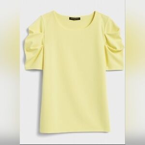 Banana Republic Pastel Yellow Puff Sleeve Top